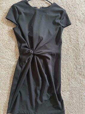 Classic Black Twist-Front Women's Dress